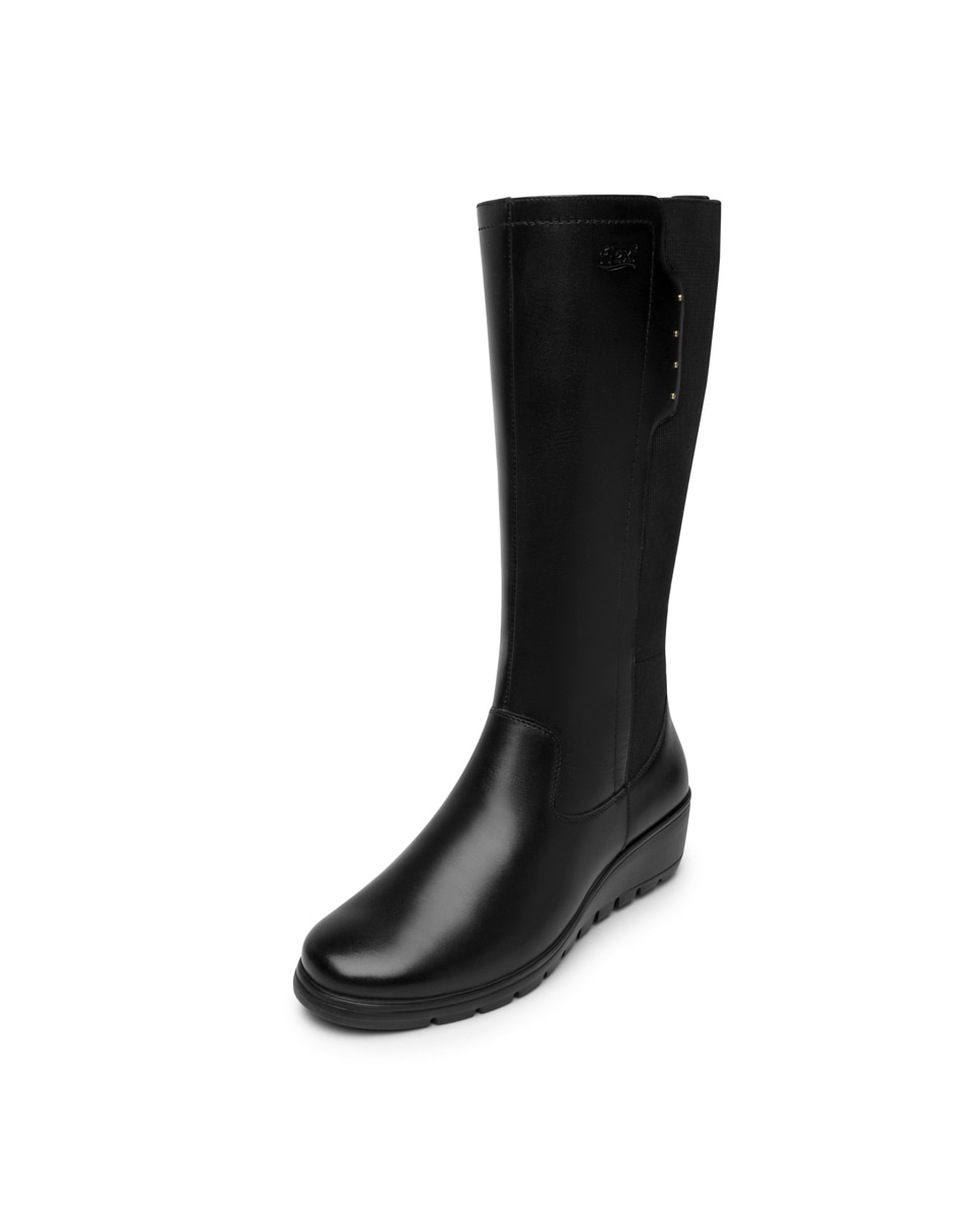 Bota abajo de la rodilla casual de piel para mujer 9