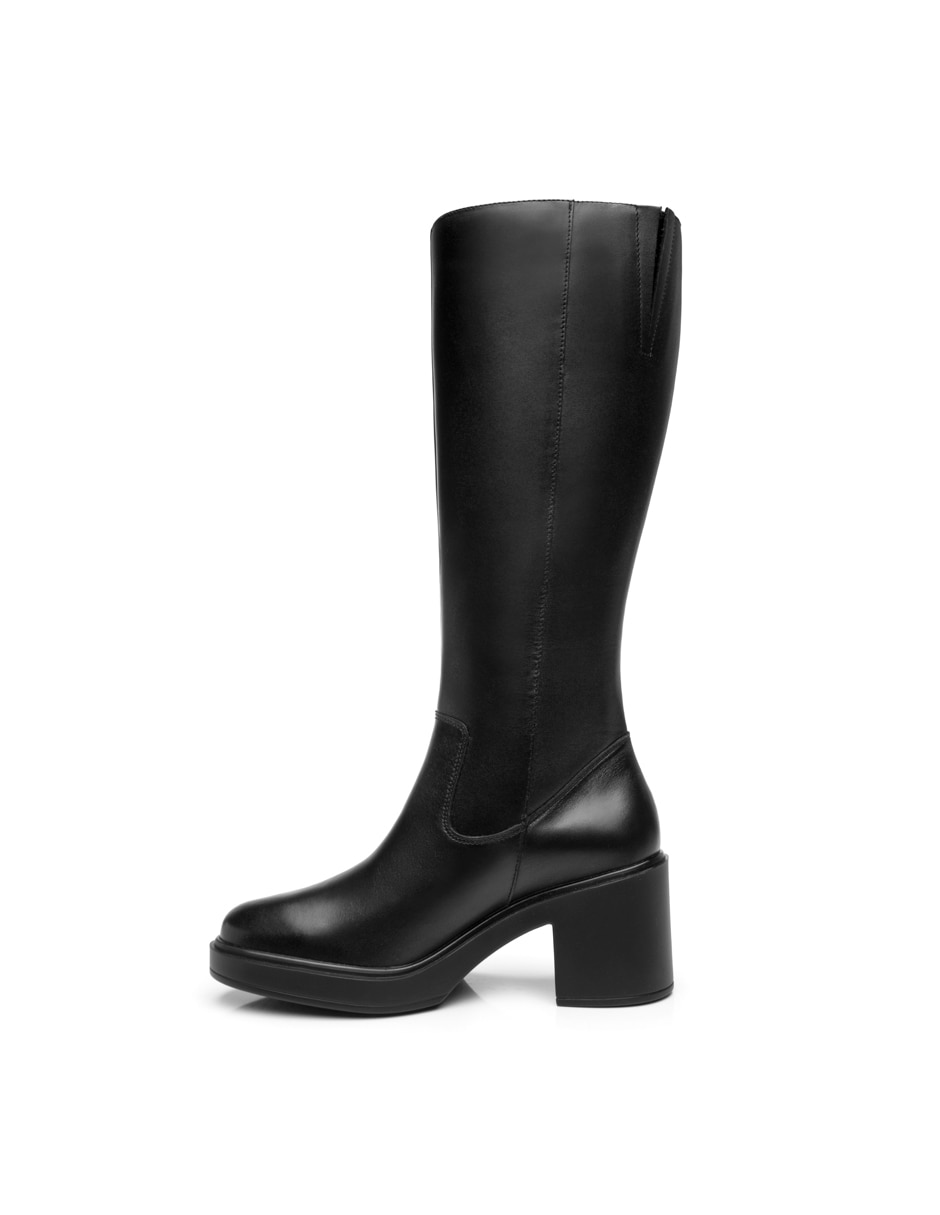Bota abajo de la rodilla de piel para mujer 4