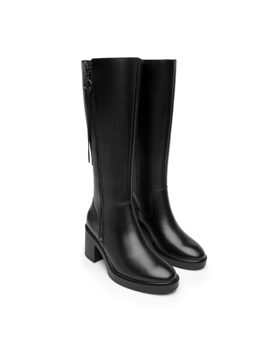 Bota abajo de la rodilla de piel para mujer 8