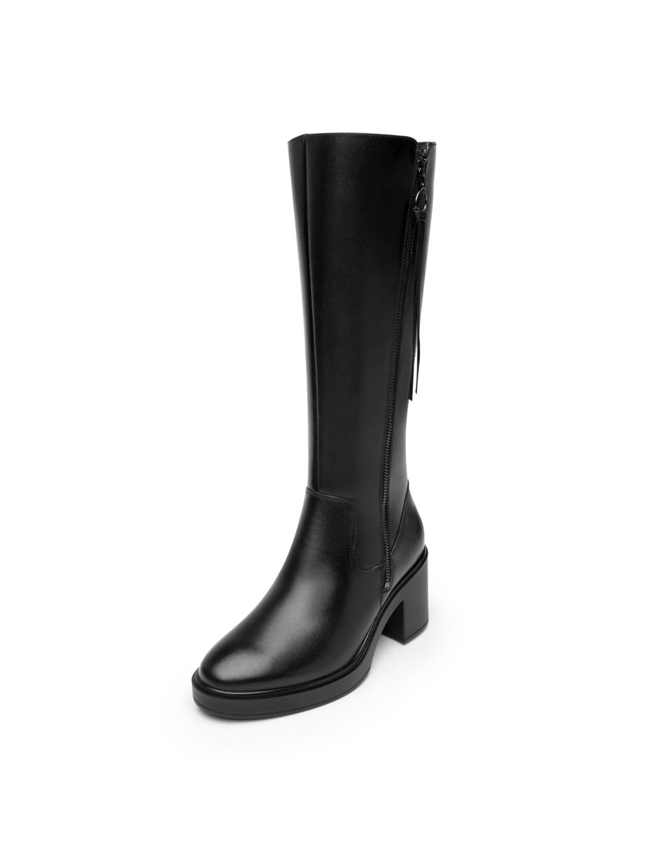 Bota abajo de la rodilla de piel para mujer 9