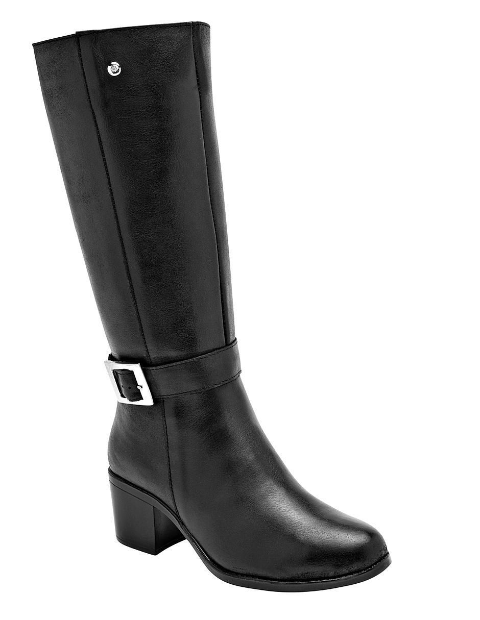 Bota abajo de la rodilla de piel para mujer