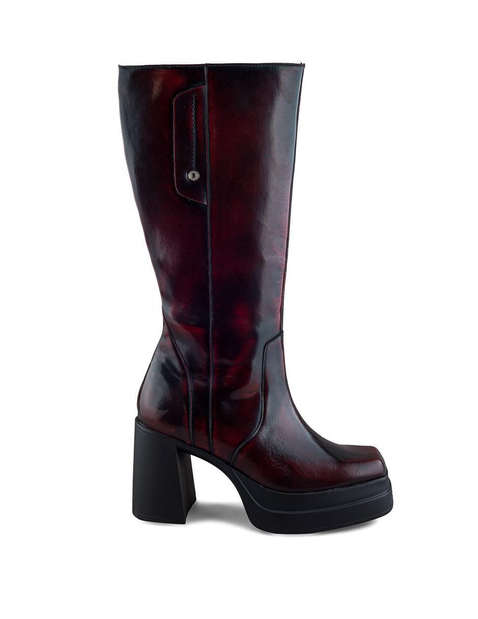Bota media pierna de piel para mujer 2