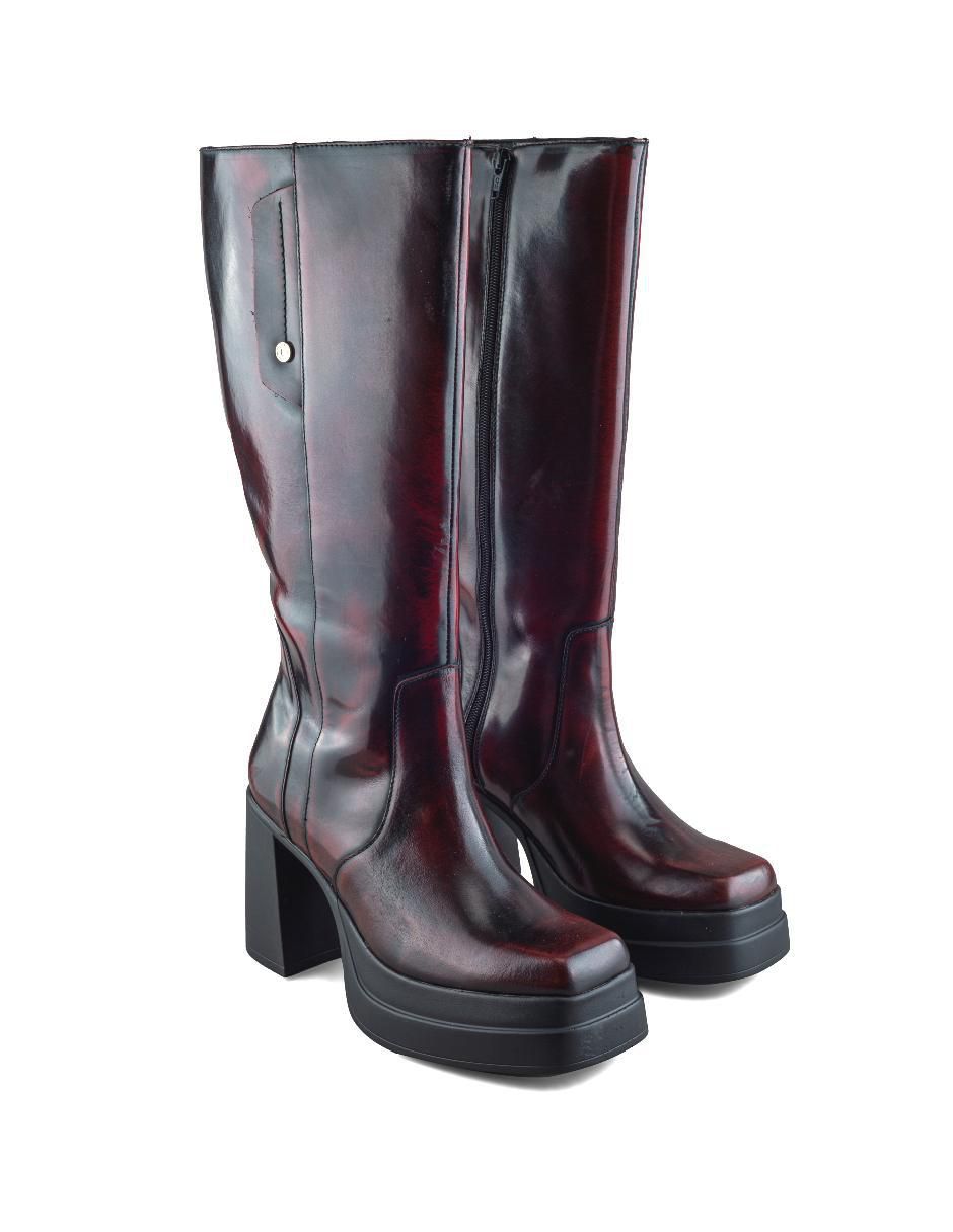 Bota media pierna de piel para mujer 8