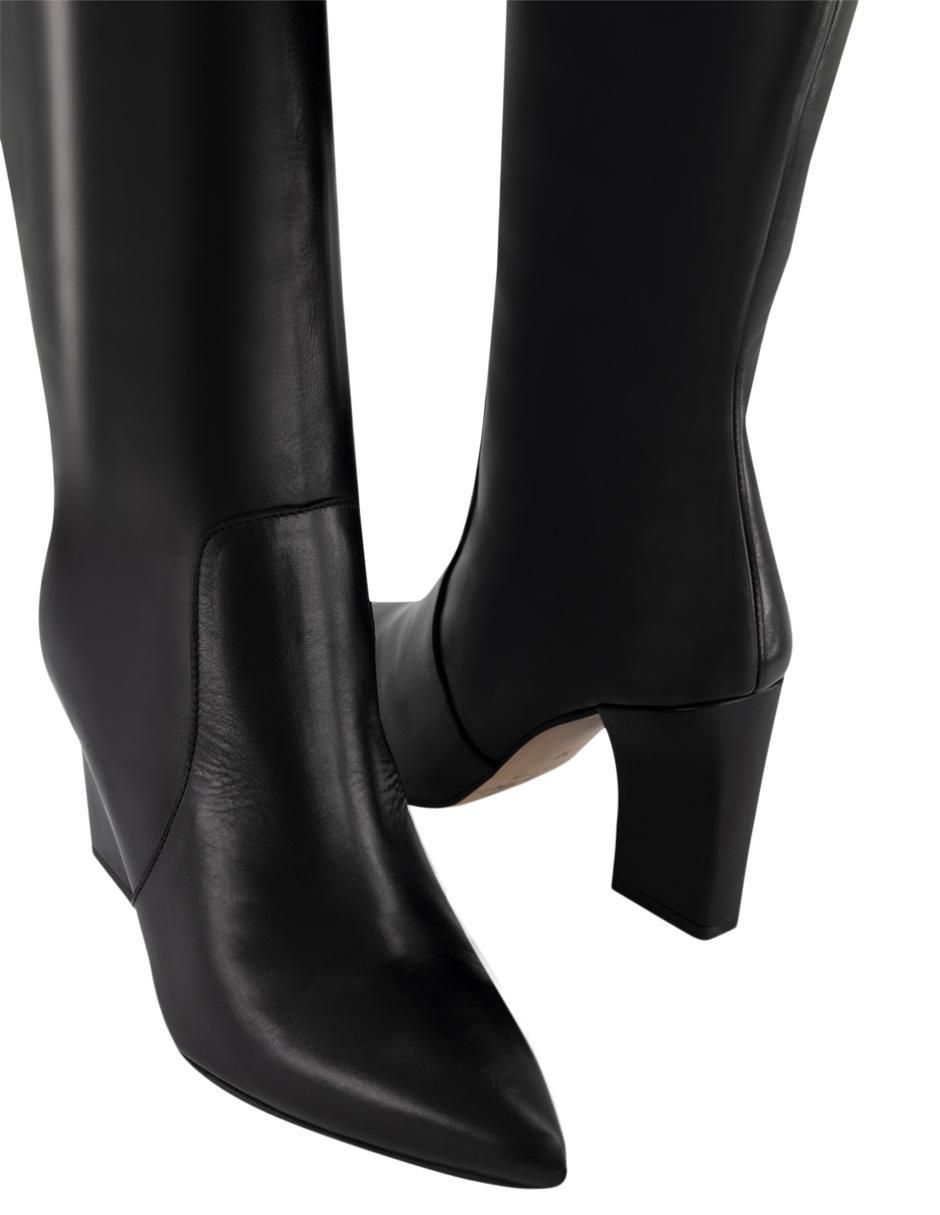 Bota abajo de la rodilla de piel para mujer 4