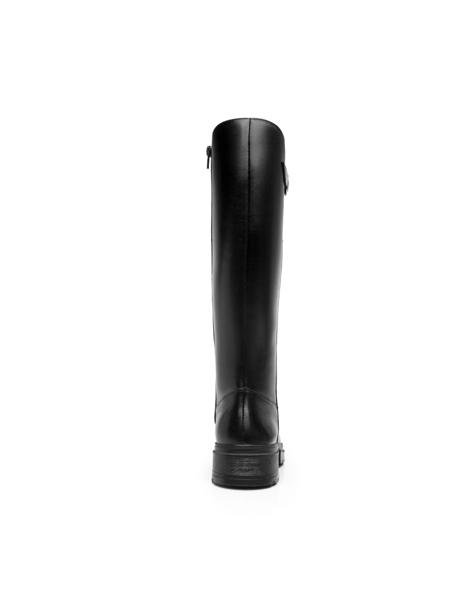 Bota abajo de la rodilla casual de piel para mujer 2