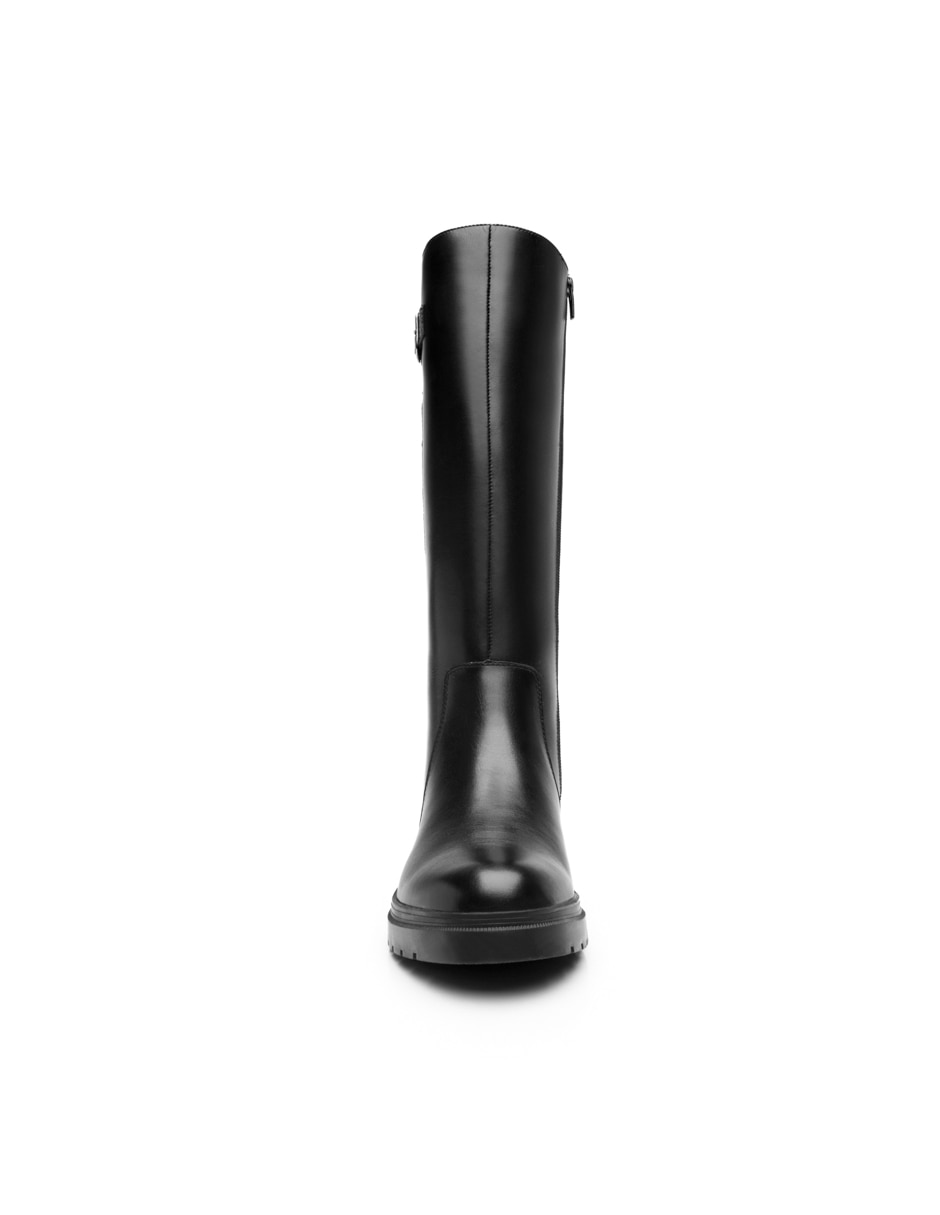 Bota abajo de la rodilla casual de piel para mujer 3