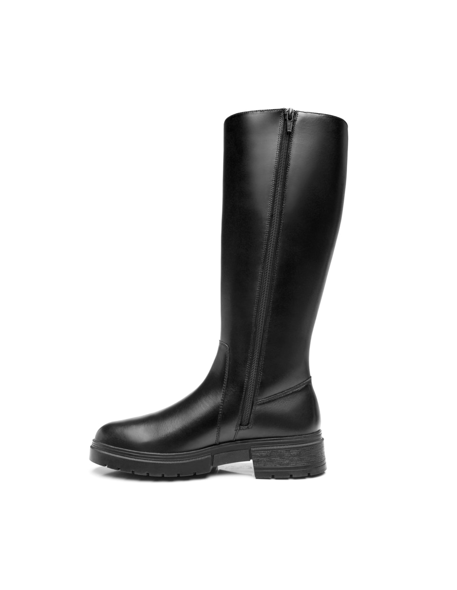 Bota abajo de la rodilla casual de piel para mujer 4