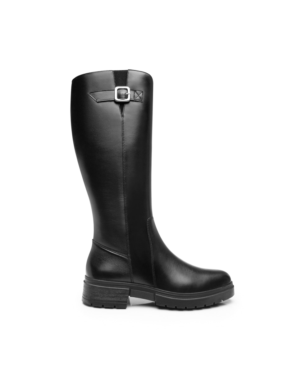 Bota abajo de la rodilla casual de piel para mujer 5
