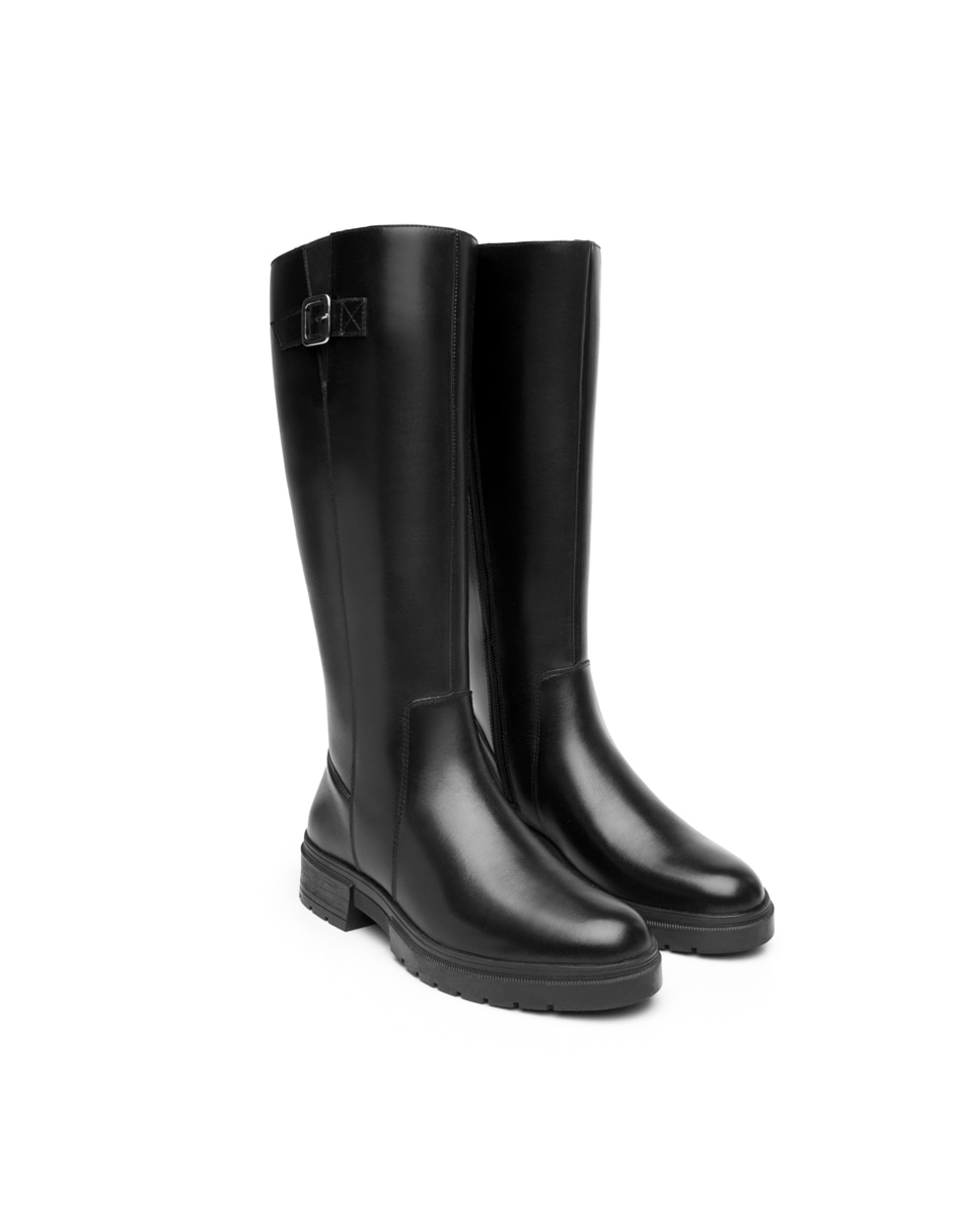 Bota abajo de la rodilla casual de piel para mujer 8