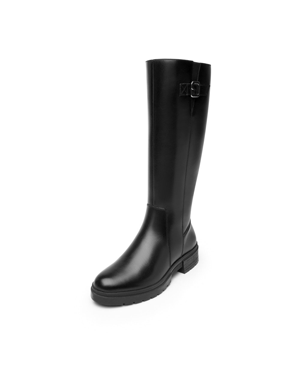 Bota abajo de la rodilla casual de piel para mujer 9