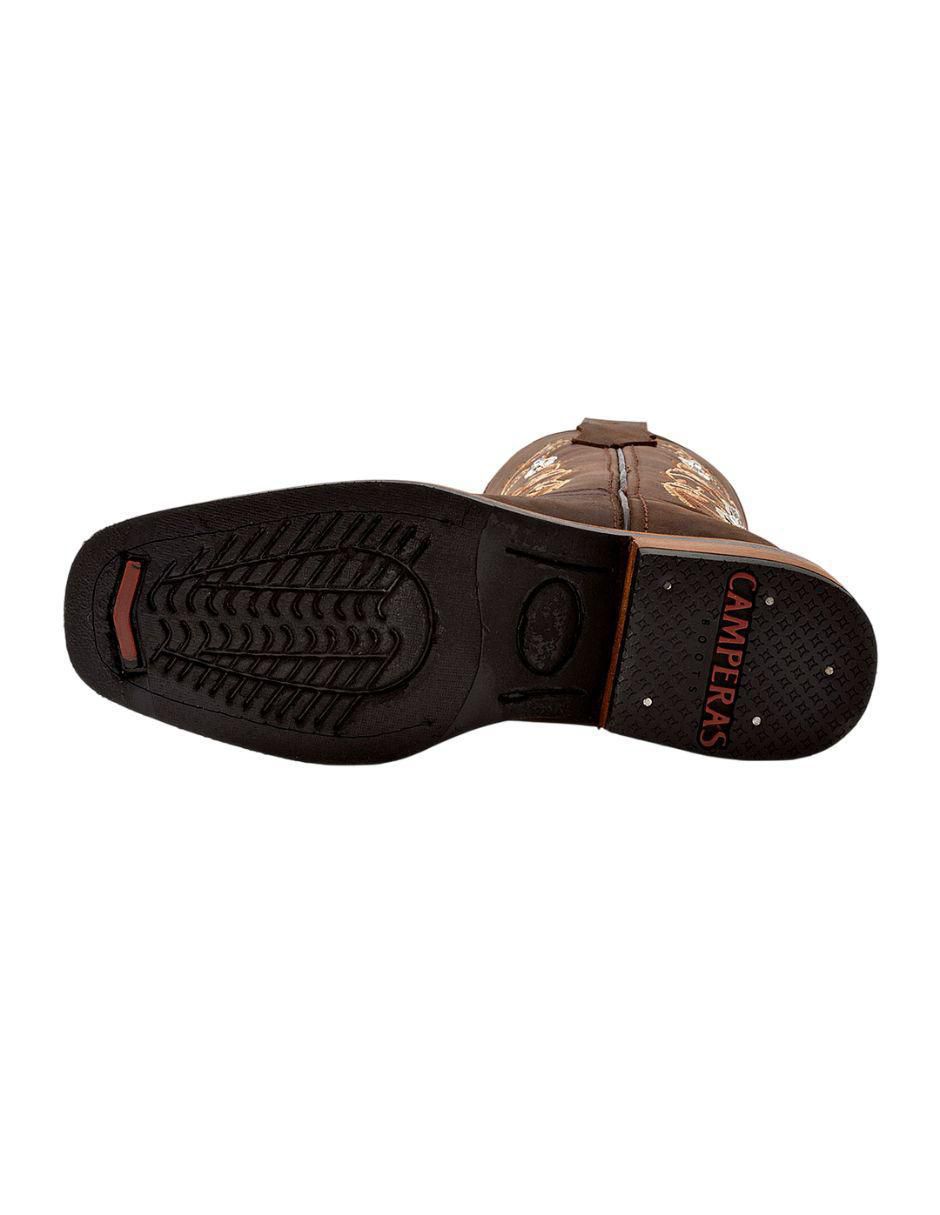 Bota cowboy media pierna de piel para mujer 2
