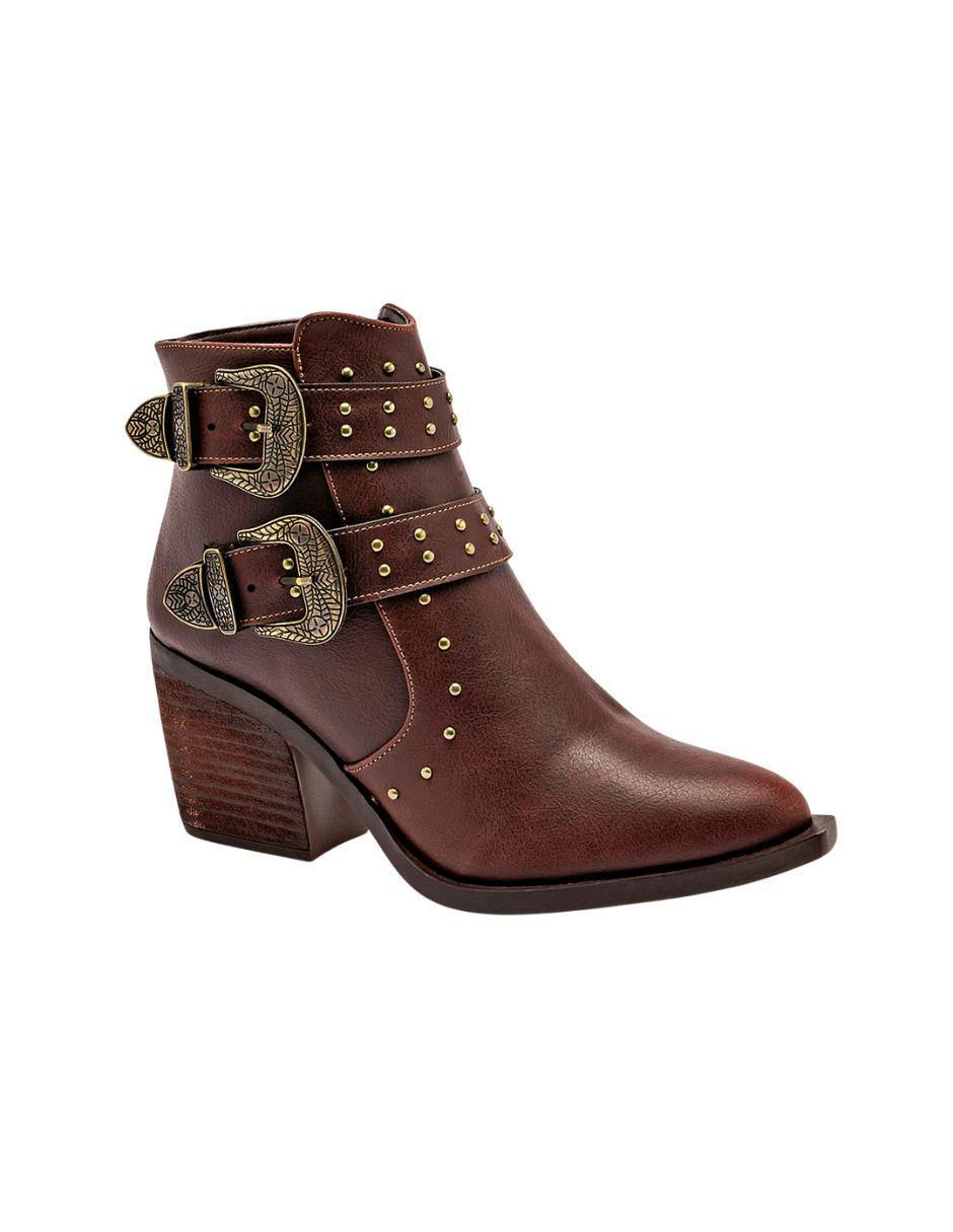 Bota cowboy al tobillo para mujer