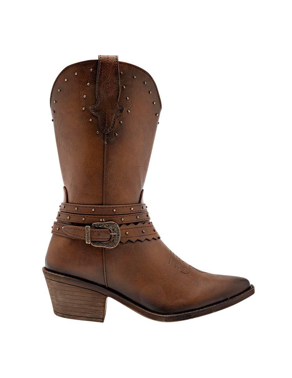 Bota cowboy media pierna para mujer 2
