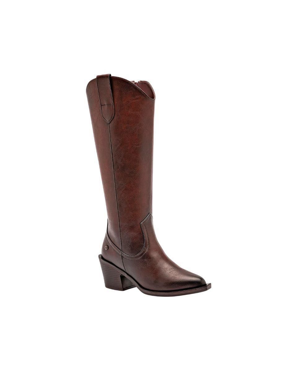 Bota cowboy media pierna para mujer