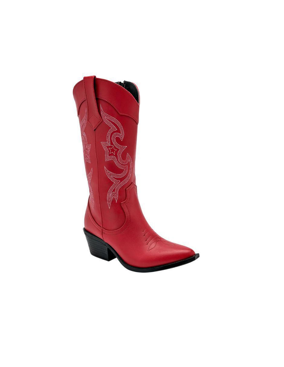 Bota cowboy media pierna para mujer