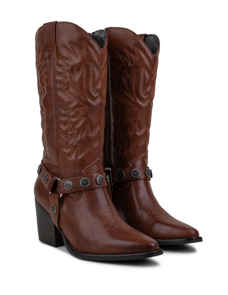 Bota cowboy media pierna para mujer 3