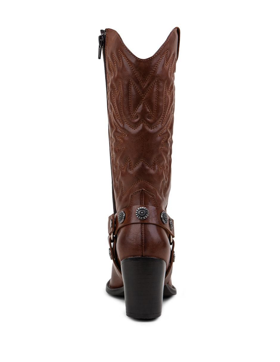 Bota cowboy media pierna para mujer 4