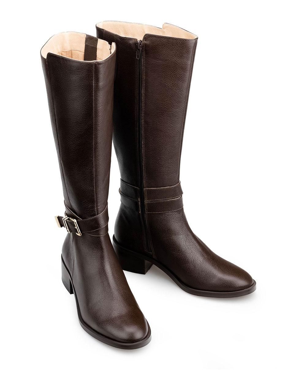 Bota abajo de la rodilla de piel para mujer 4