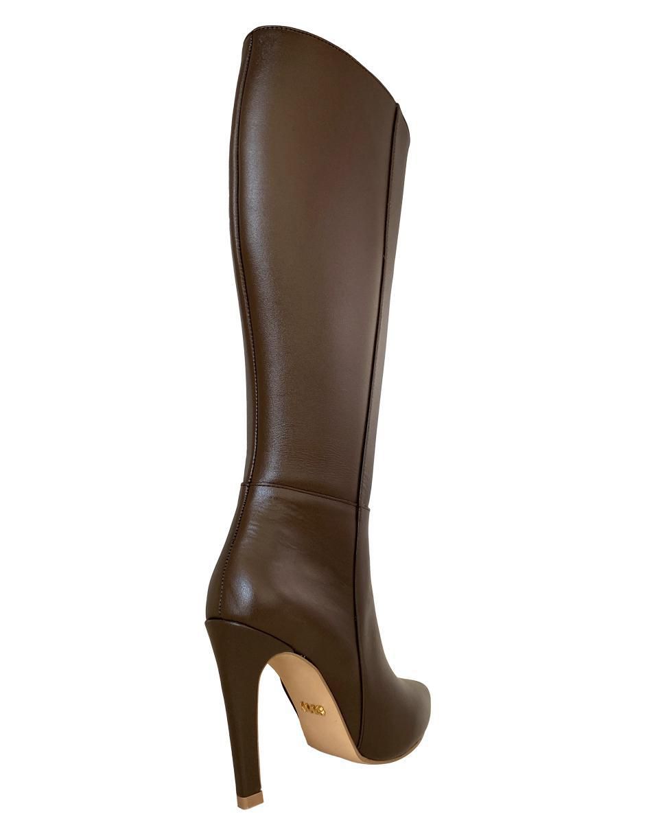 Bota abajo de la rodilla de piel para mujer 3