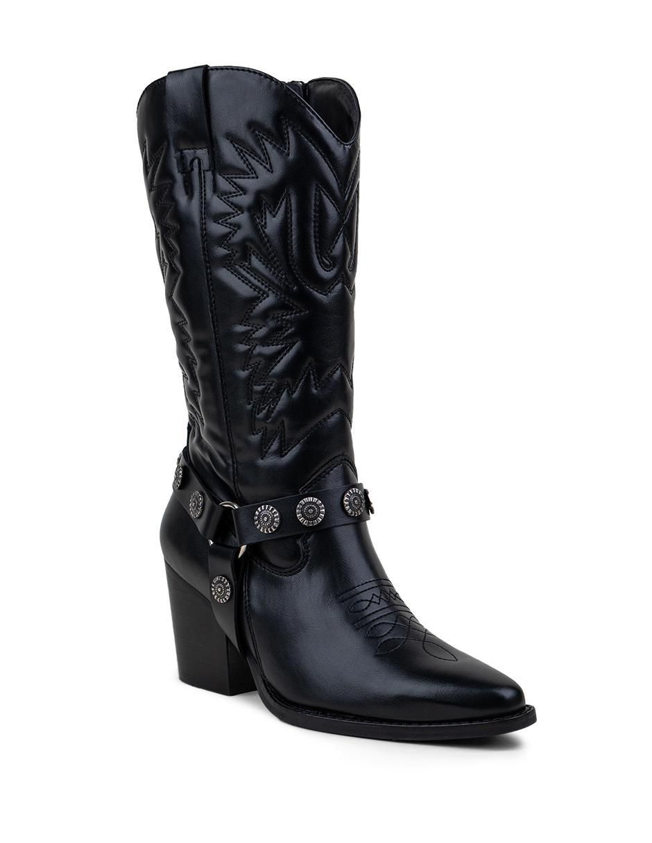 Bota cowboy media pierna OI2025 para mujer