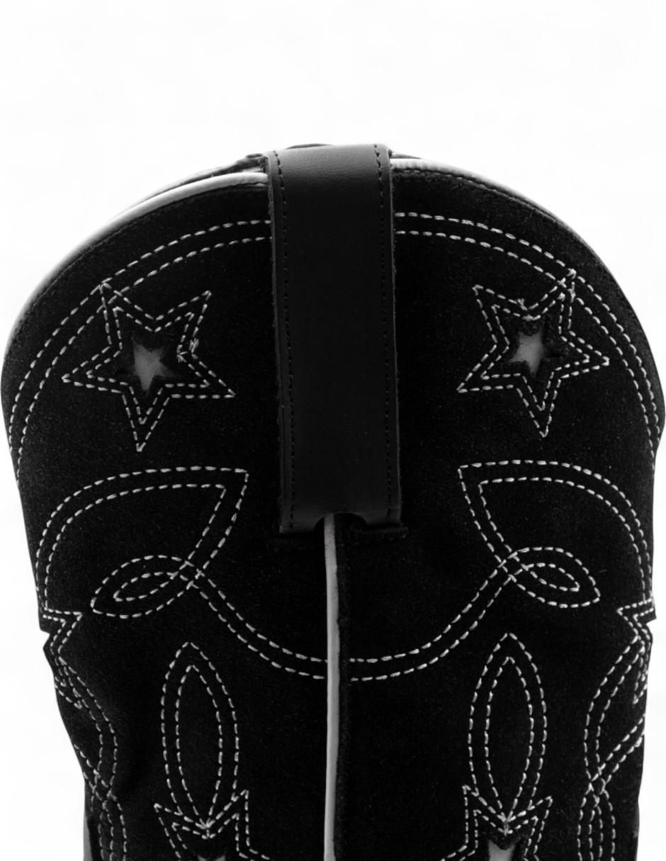 Bota cowboy arriba del tobillo de piel bovino para mujer 4