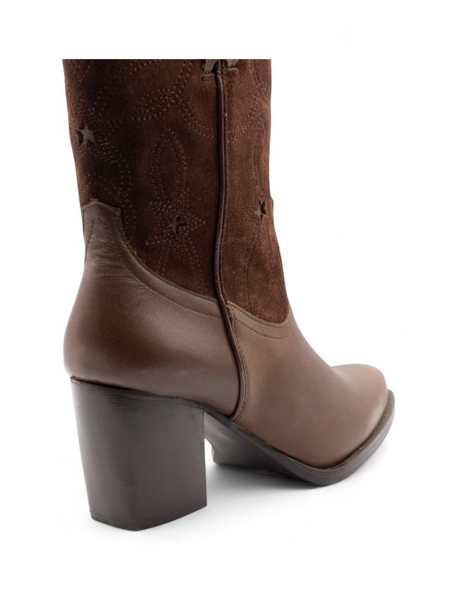Bota cowboy arriba de la rodilla de piel para mujer 5