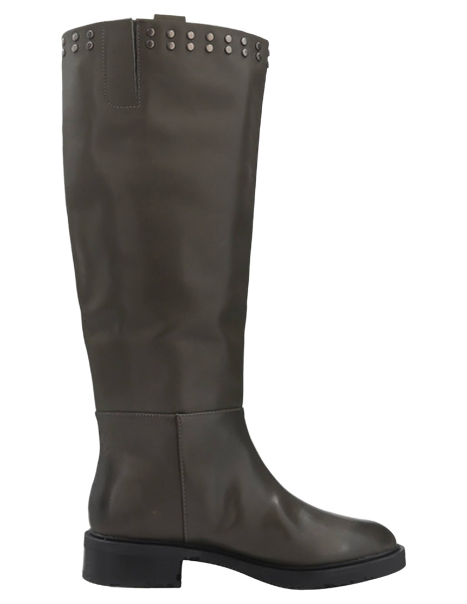 Bota abajo de la rodilla de piel para mujer 4