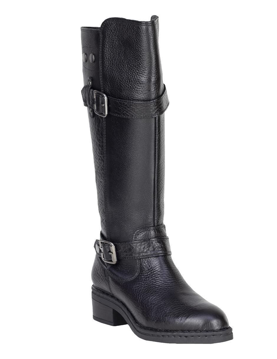 Bota abajo de la rodilla de piel para mujer