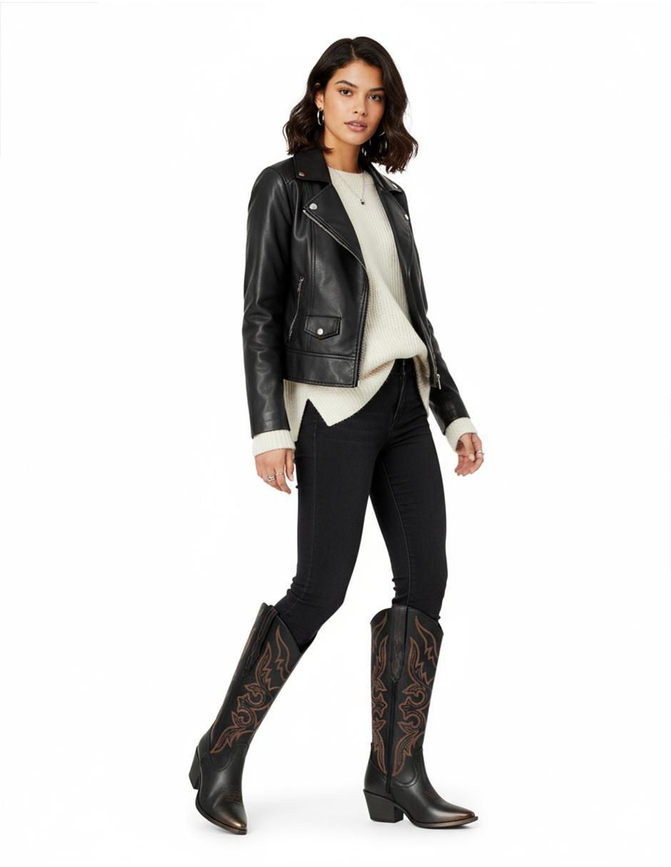 Bota cowboy abajo de la rodilla para mujer 9