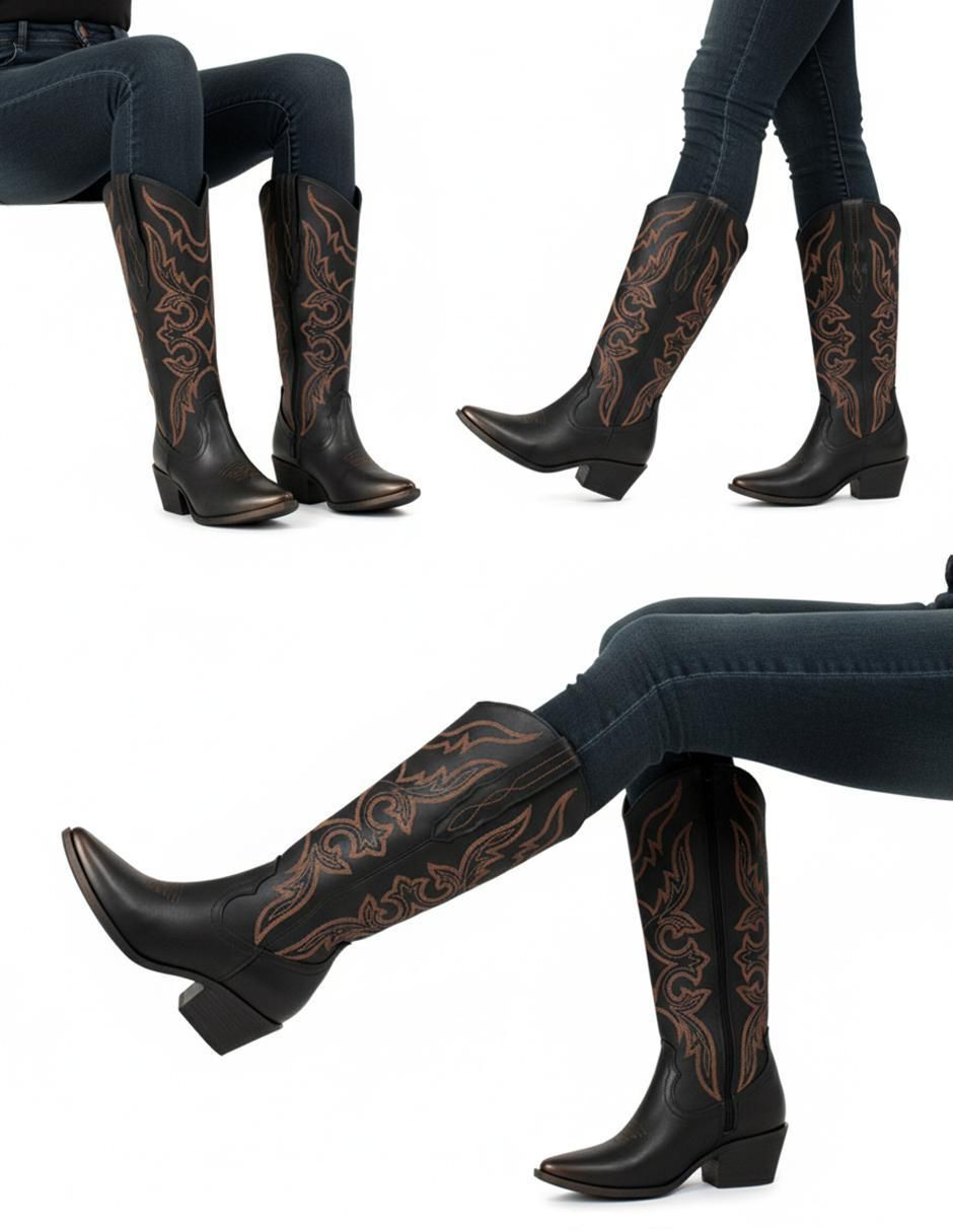 Bota cowboy abajo de la rodilla para mujer 10
