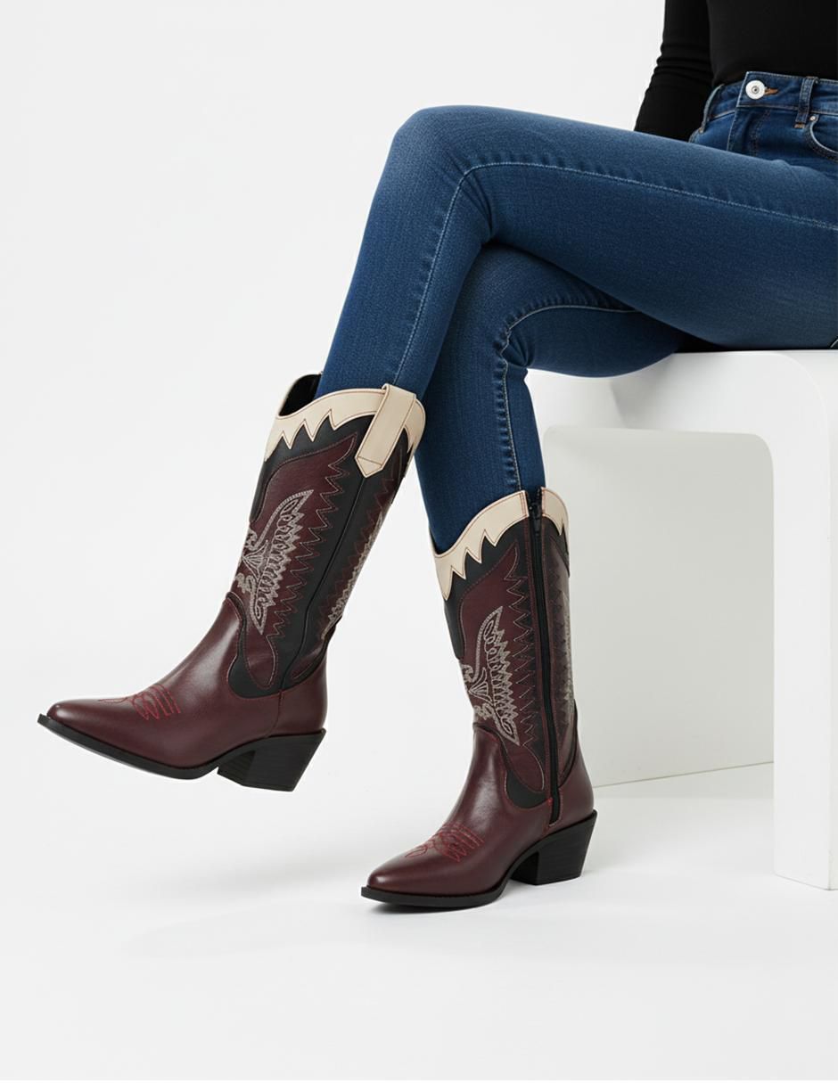 Bota cowboy abajo de la rodilla Vaqueras para mujer 10