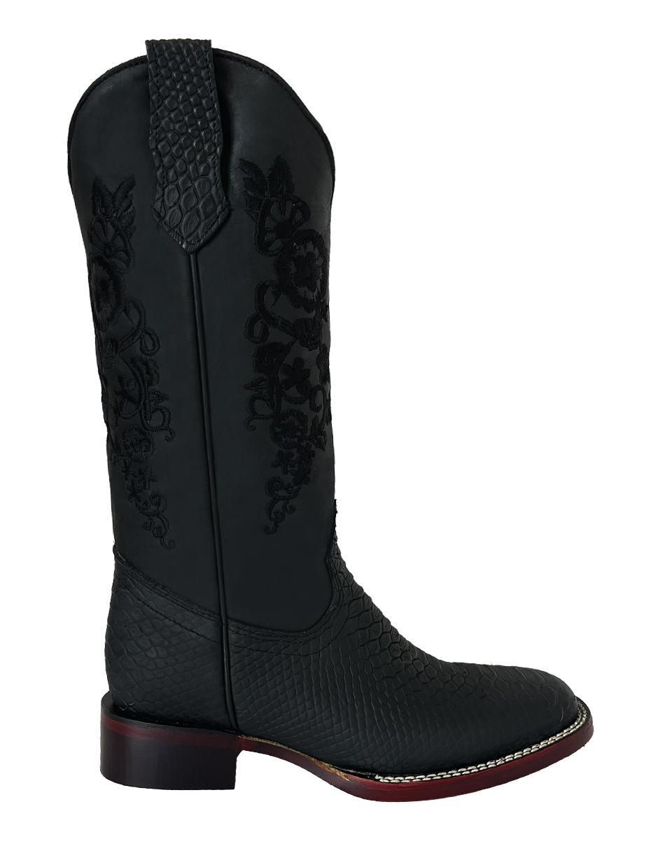 Bota cowboy media pierna Vaquero de piel para mujer