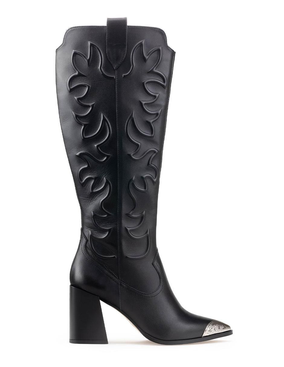 Bota cowboy rodilla Botas Davenia de piel para mujer