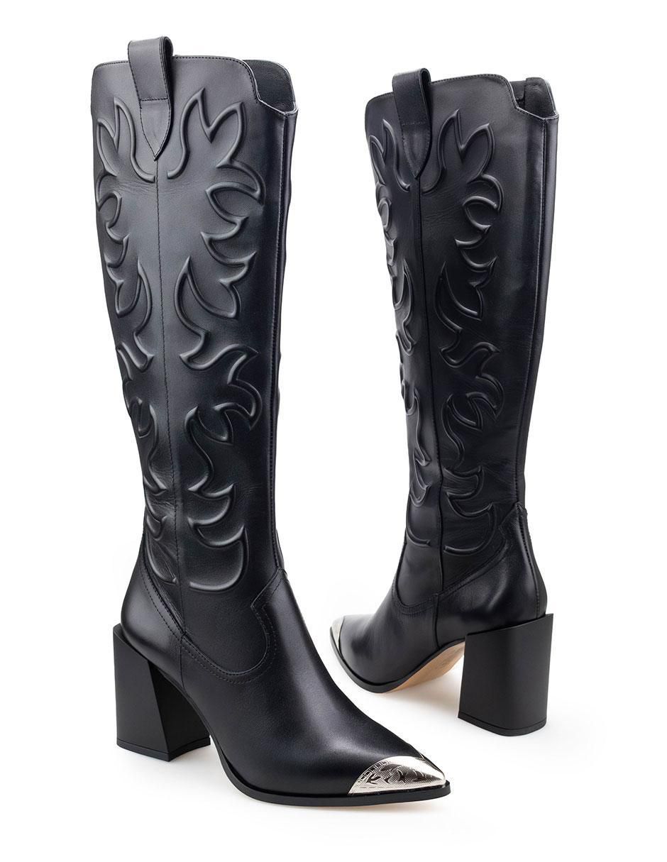 Bota cowboy rodilla Botas Davenia de piel para mujer 3
