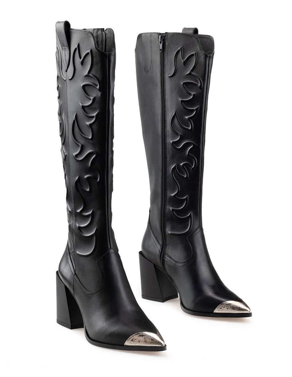 Bota cowboy rodilla Botas Davenia de piel para mujer 4