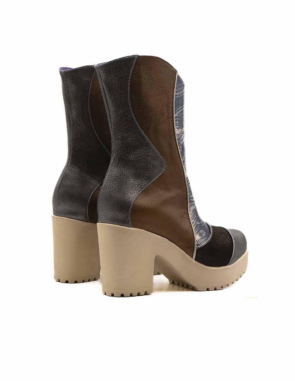 Bota abajo de la rodilla de piel para mujer 3