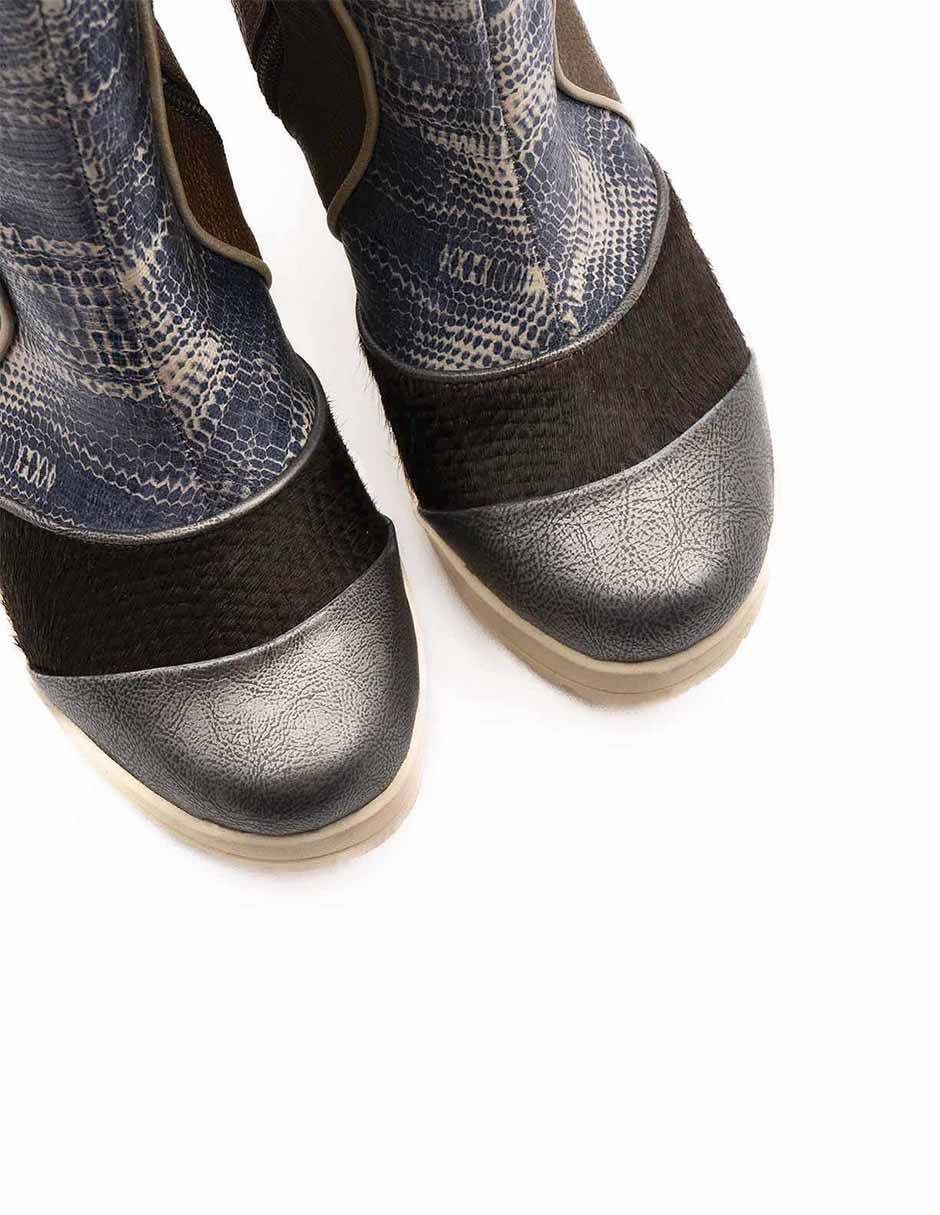 Bota abajo de la rodilla de piel para mujer 4
