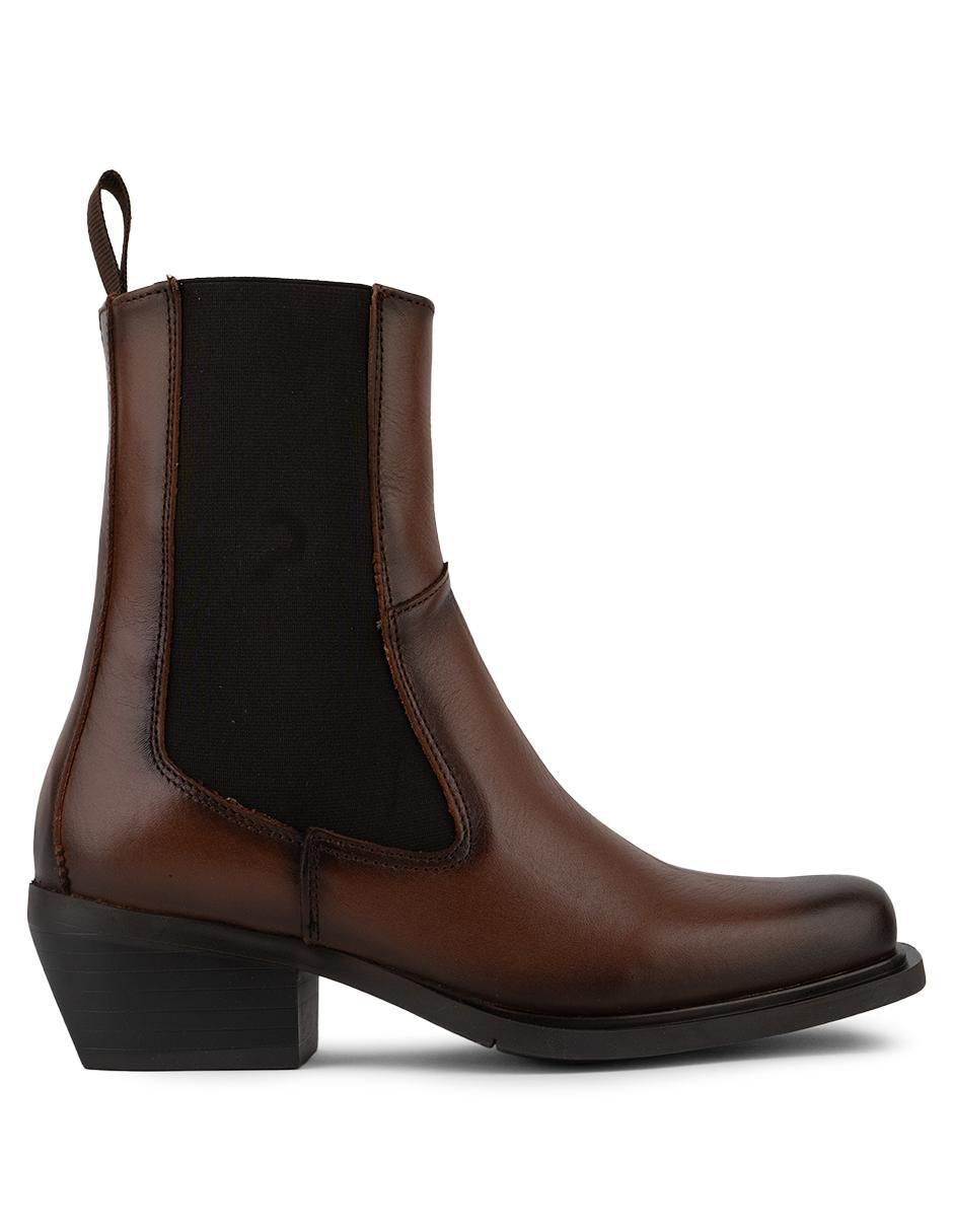 Bota chelsea arriba del tobillo sophia cognac de piel para mujer 2