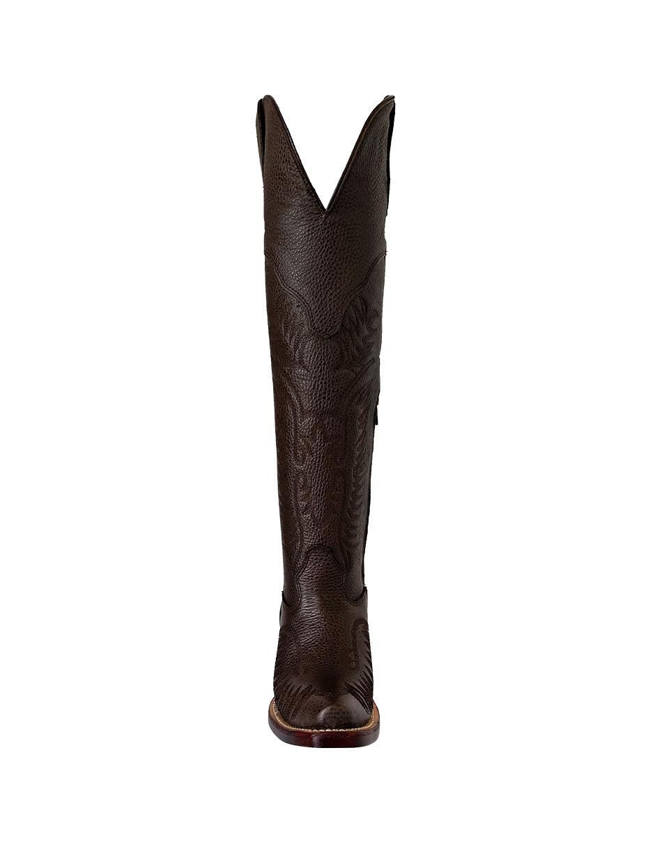 Bota cowboy a la rodilla de piel para mujer 2