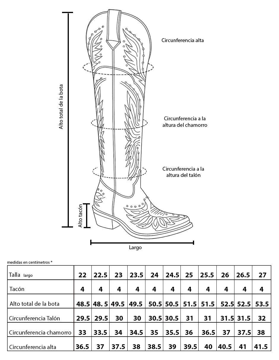 Bota cowboy a la rodilla de piel para mujer 7