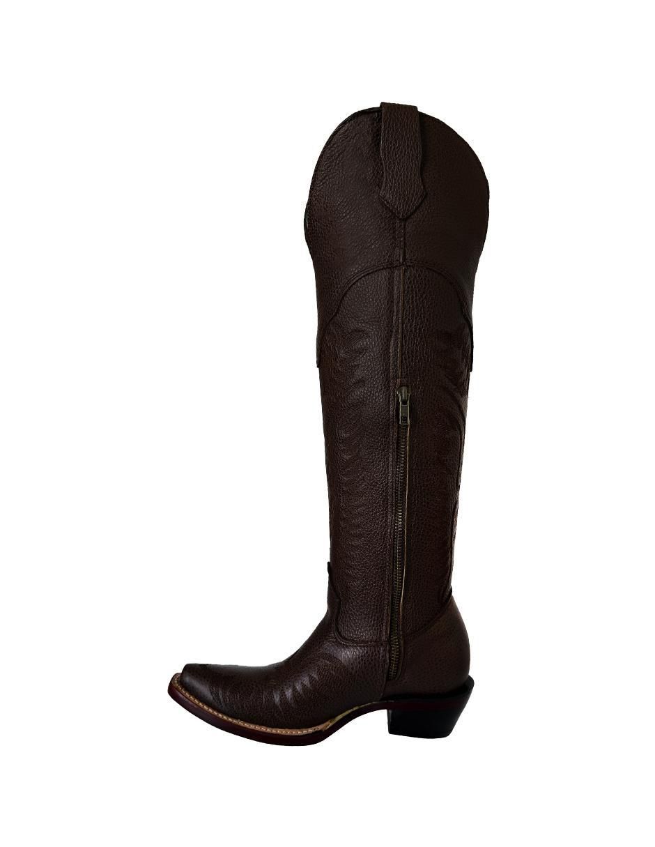 Bota cowboy a la rodilla de piel para mujer 3