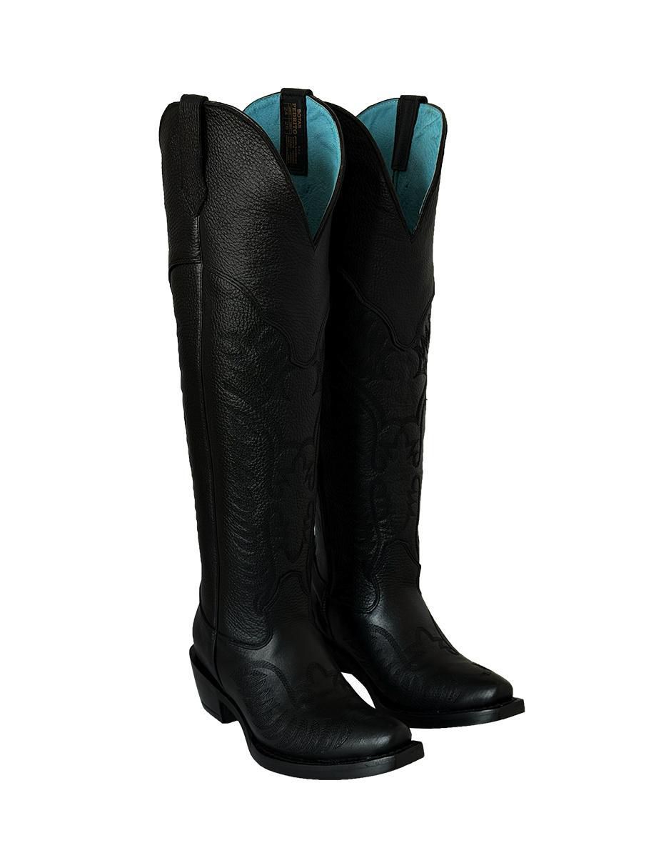 Bota cowboy a la rodilla bdp botas de pedro de piel para mujer
