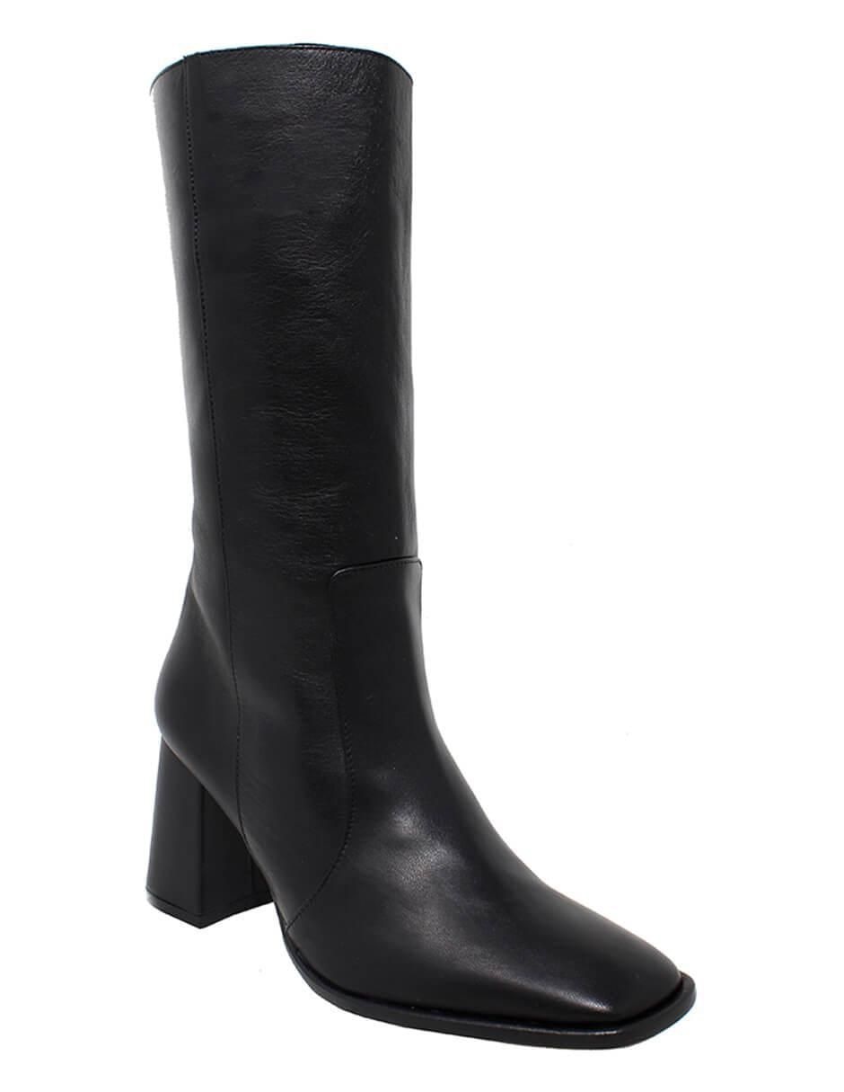 Bota media pierna de piel para mujer Bota media pierna de piel para mujer