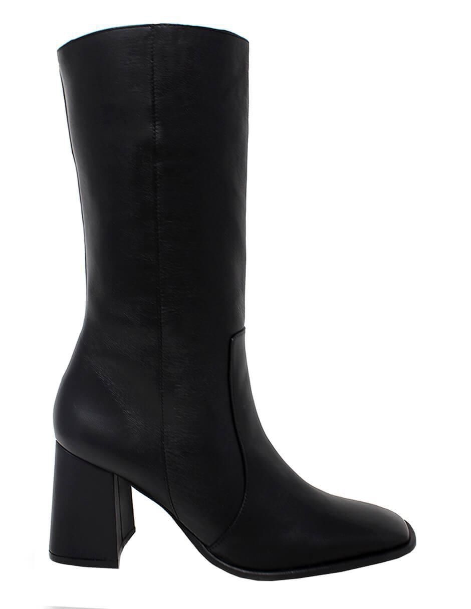 Bota media pierna de piel para mujer 2