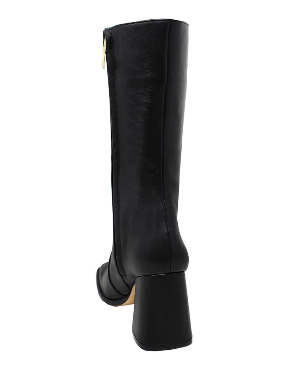 Bota media pierna de piel para mujer 4