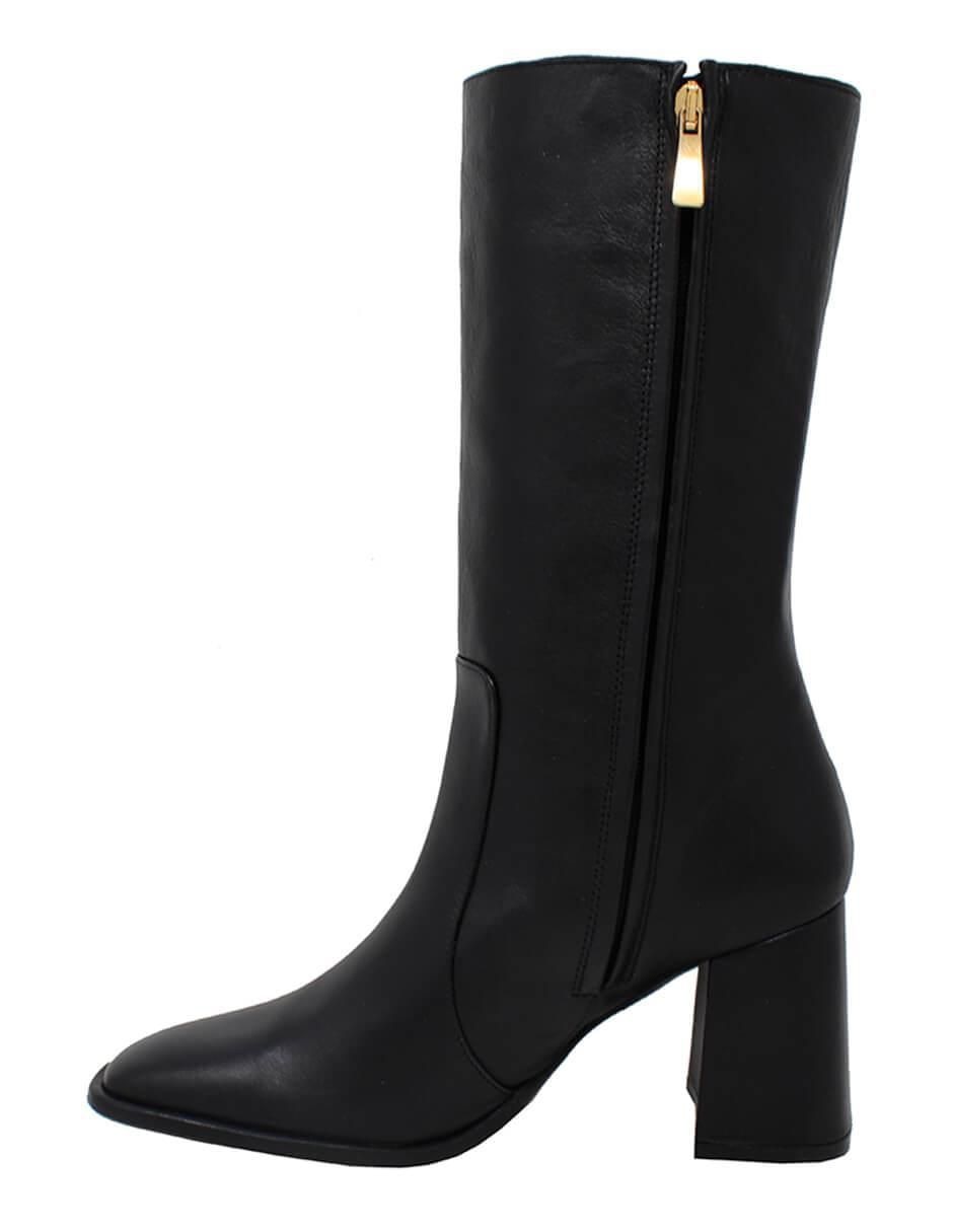 Bota media pierna de piel para mujer 5