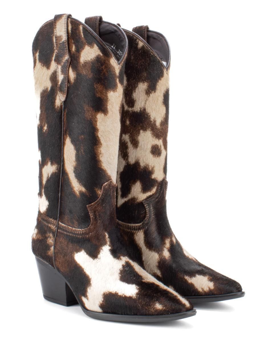 Bota cowboy abajo de la rodilla de piel para mujer 2