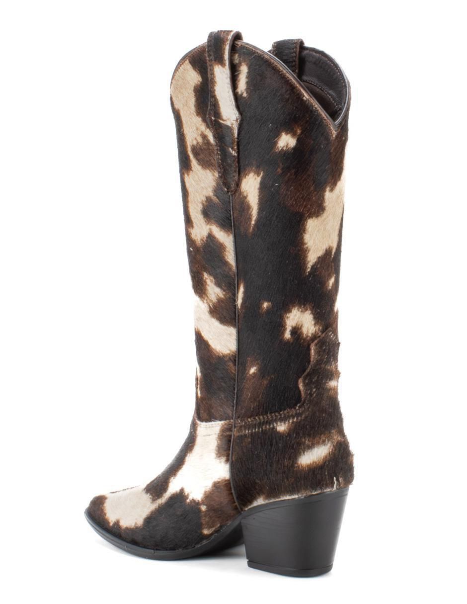 Bota cowboy abajo de la rodilla de piel para mujer 4