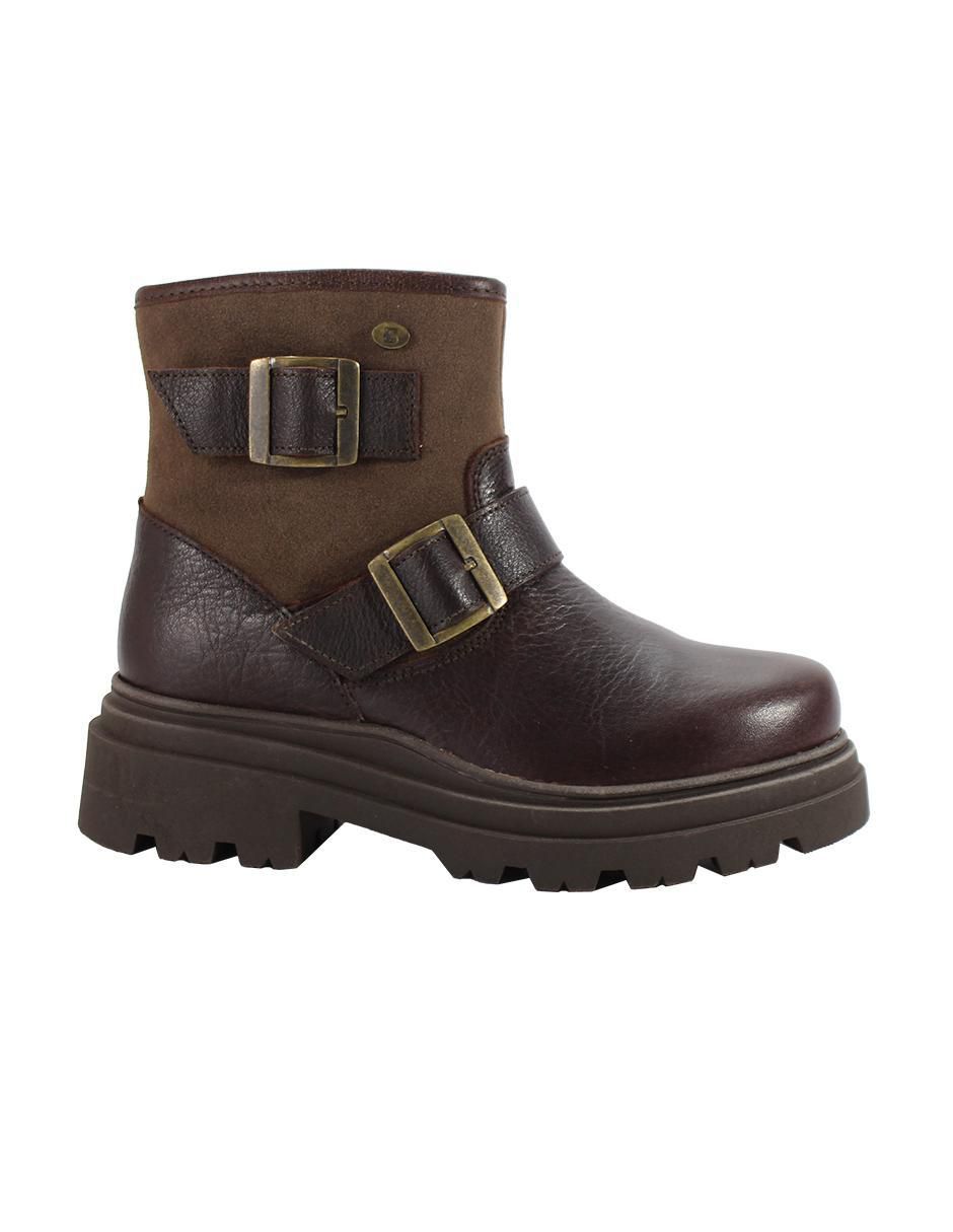 Bota arriba del tobillo de piel para mujer