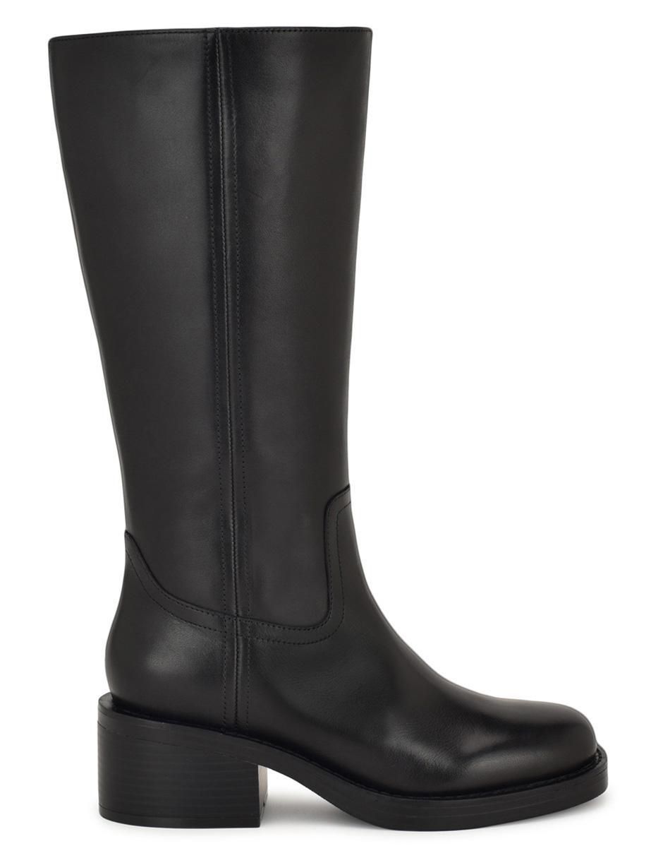 Bota abajo de la rodilla de piel para mujer 5